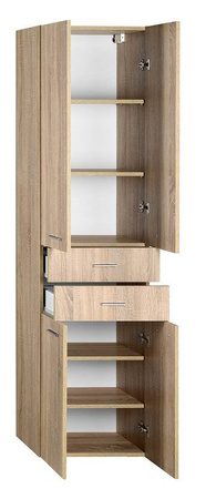 ZOJA/KERAMIA FRESH szafka wysoka z szufladami 50x184x29cm, dąb platin