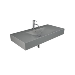 DES Umywalka podwiesz.nablat.101x46cm z otworem szary mat