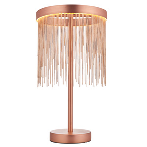 Lampa stołowa Zelma – miedziana, 22 × 22 × 40 cm