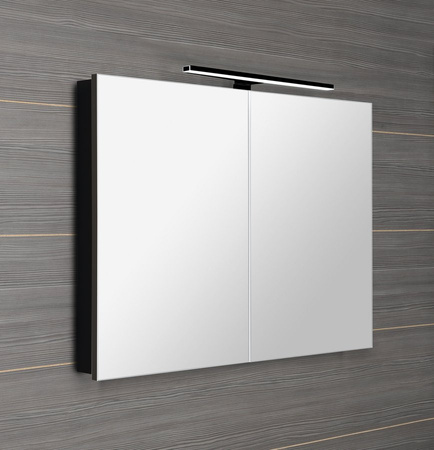 GRETA szafka z lustrem, oświetlenie LED, 101x70x14cm, czarny mat