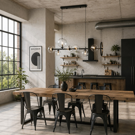 Lampa wisząca ORION LONG-90 czarna 90 cm