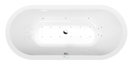 VIVA O wanna z hydromasażem, 175x80x47cm, Highline Hydro-Air, chrom