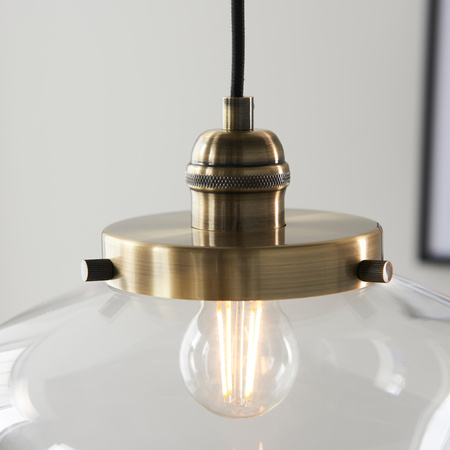 Camberley 1 Pendant Light Antique Brass Clear
