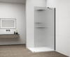 ESCA BLACK MATT jednoczęściowa kabina przysznicowa Walk-In, montaż przy ścianie, szkło Flute, 1300 mm