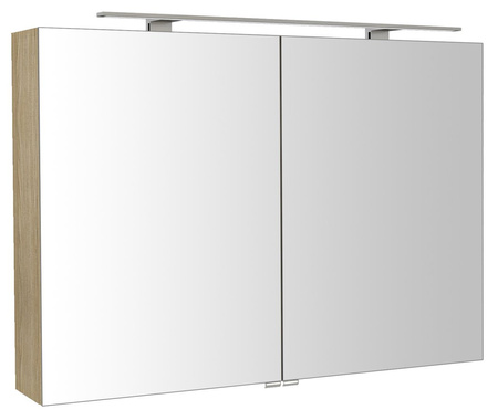 RIWA szafka z lustrem, oświetlenie LED, 101x70x17cm, wiąz Bardini