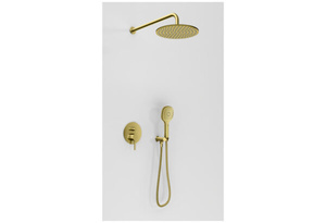 Axel Brushed Gold Zestaw prysznicowy z deszczownicą 30cm