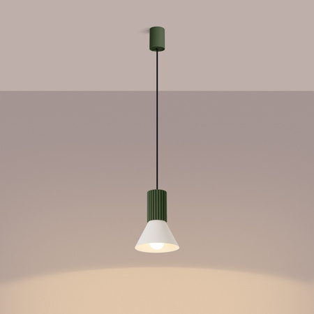 Lampa wisząca ESTRIA 1 beżowa/zielona oliwka