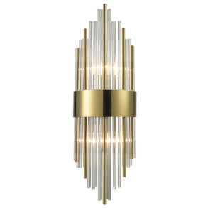 Lampa ścienna DRACO-S, 45 cm - kryształowo - złota, styl glamour