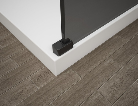 ESCA BLACK MATT jednoczęściowa kabina przysznicowa Walk-In, montaż przy ścianie, szkło czyste, 600 mm