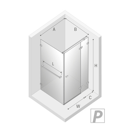 KABINA AVEXA WHITE PROSTOKĄTNA L 90x70x200 CZYSTE 6mm ACTIVE SHIELD