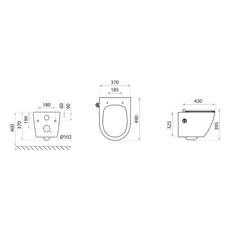 Miska wisząca Salto z funkcją bidetu termostatycznego