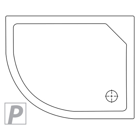 Brodzik prysznicowy NEW MAXIMA P asymetryczny 100x80x17 gł. 5cm - 90 (bez obudowy, podstawa stelaż)