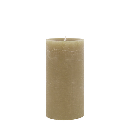 Pillar Candle Rustic Olive (2pk) 90x90x180mm