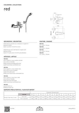 Bateria wannowa ścienna-Paffoni/kolekcja Red