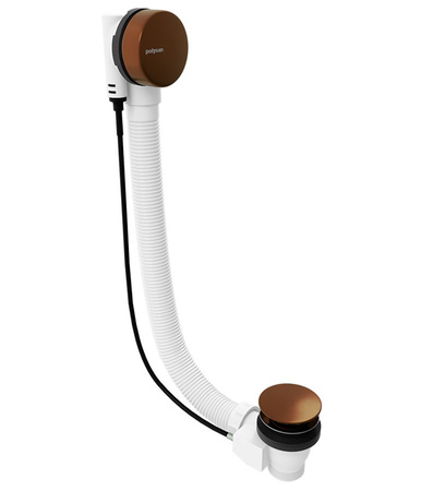 Zestaw odpływowy z korkiem automatycznym, długość 1200mm, korek 72mm, czarny mat