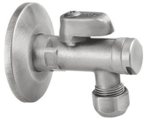 Zawór kątowy 1/2"x 3/8", nikiel szczotkowany