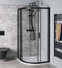 SIGMA SIMPLY BLACK kabina prysznicowa półokrągła 1000x1000mm, R550, szkło czyste