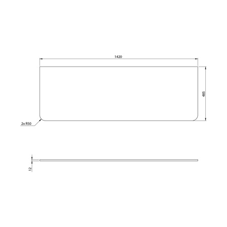 PREMIO blat kompaktowy HPL 142x1,2x48,5cm, czarny mat