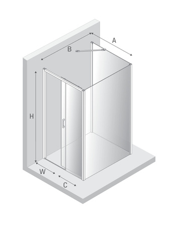 NZ4 Kabina prysznicowa PRIME GUNMETAL BRUSHED 1D prostokątna przyścienna P 110x90x200 szkło czyste 6mm Active Shield 2.0
