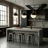 LAMPA WISZĄCA LOFT CZARNO-MOSIĘŻNA LARGO