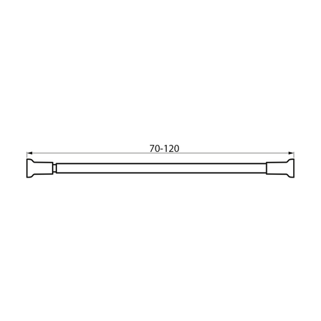 Drążek teleskopowy 70-120cm, stal nierdzewna połysk