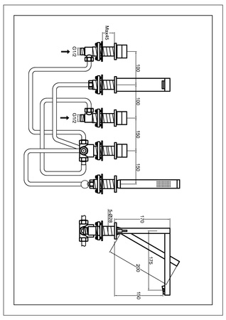 EXCELENT Chrom 5-otworowa bateria wannowa