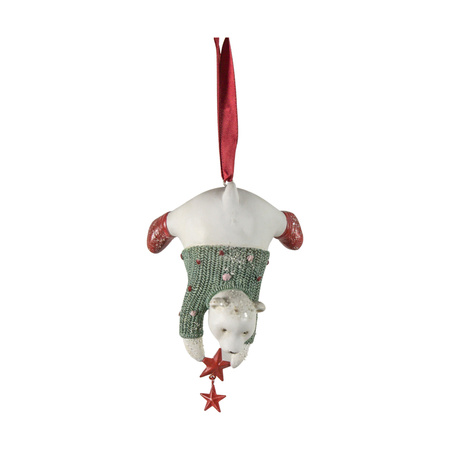 Polar Bear w/Stars Hanging Decoration (3pk) 110mm