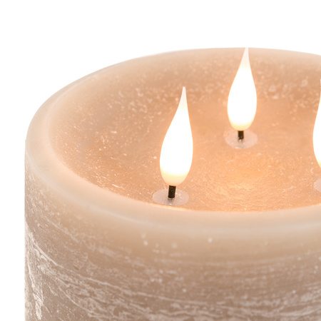 LED 3 Wick Candle Warm Grey 150x150x150mm