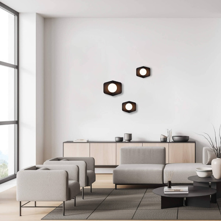 WALL LIGHT WITH OPAL GLASS 1xG9 MAX 7W BLACK MAT