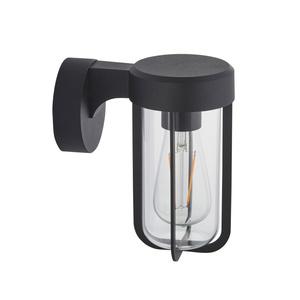 Lucca Wall Light Textured Black & Clear Glass