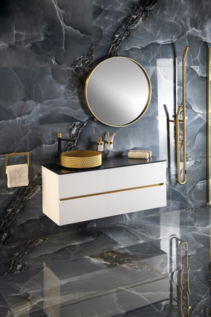 ODETTA szafka umywalkowa 118x50x43,5cm, biały połysk