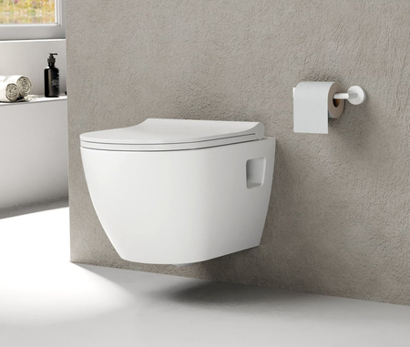 LUNA WC wiszące, Vortex Rimless, 35,5x49cm, biały