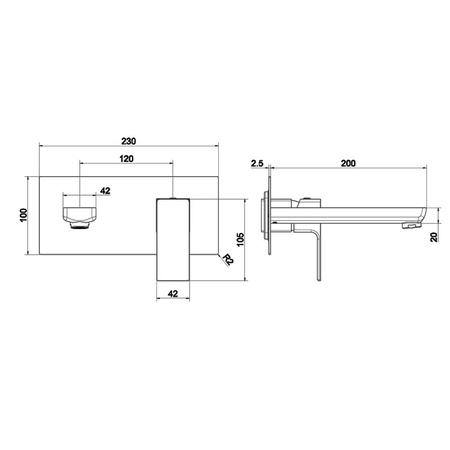 Bateria umywalkowa podtynkowa Aquila Chrome