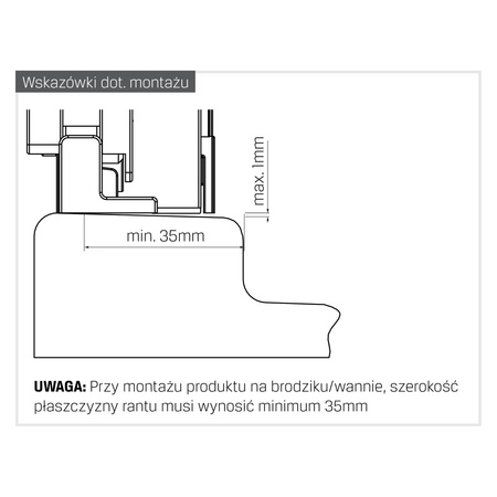 Drzwi wnękowe SMART GOLD BRUSHED 1D U 100x200 szkło czyste 8mm Active Shield 2.0