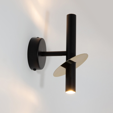 SOPEL RING 2 kinkiet czarny/złoty