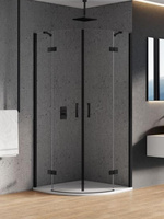KABINA NEW MERANA BLACK PÓŁOKRĄGŁA U 90x90x195 CZYSTE 6mm ACTIVE SHIELD