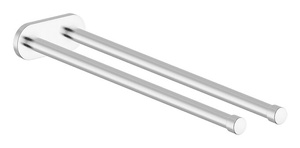 Podwójny reling na ręczniki 40 cm - Nieruchomy chrom