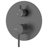 Bateria prysznicowo wannowa podtynkowa trzyfunkcyjna, gun metal