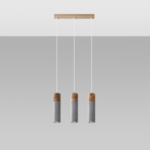 Lampa wisząca ZANE 3 szara
