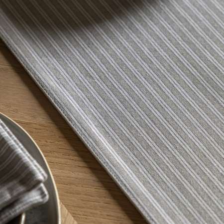 Woven Striped Table Runner Grey 360x2500mm