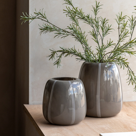 Claro Stripe Glass Vase Taupe 220x220x260mm