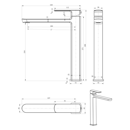 MIXONA bateria umywalkowa, wysoka, chrom