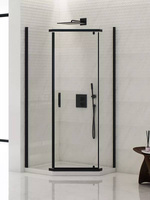 KABINA NEW KOMFORT BLACK PIĘCIOKĄTNA U 80x80x195 CZYSTE 8mm ACTIVE SHIELD