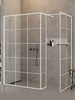 NZ6 Kabina NEW MODUS WHITE walk-in U 110x200 szkło czyste 8mm Active Shield 2.0 - wzór kratka