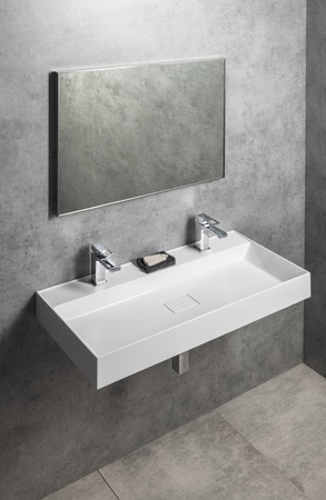 GODIVA umywalka kompozytowa podwójna, 96x44cm, biały