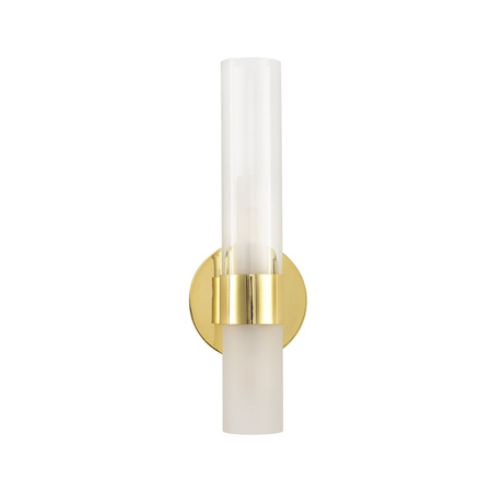 Lampa ścienna CANDELA 31 cm- kinkiet szlany, złota tuba