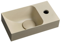 PICCOLINO umywalka betonowa, 30,8x17cm, bateria z prawej strony, żółty mat