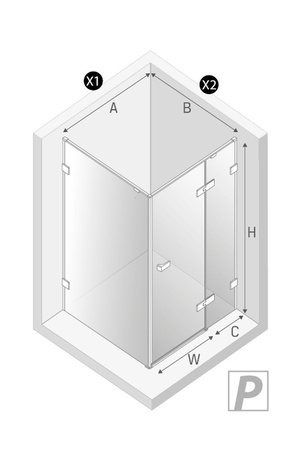 NZ2 Kabina prysznicowa OXIA NICKEL BRUSHED 1D L 80x70x200 szkło czyste 8mm Active Shield 2.0