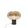 MAXLIGHT T0058 LAMPA STOŁOWA MOONSTONE AMBER GLASS + BLACK MARBLE