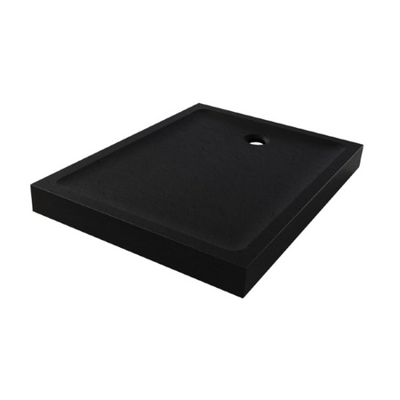 Brodzik MILD STONE akrylowy prostokątny 140x80x11,5 czarny